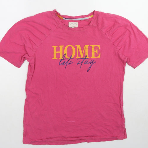 NEXT Womens Pink Cotton Basic T-Shirt Size S Round Neck - Home Let's Party
