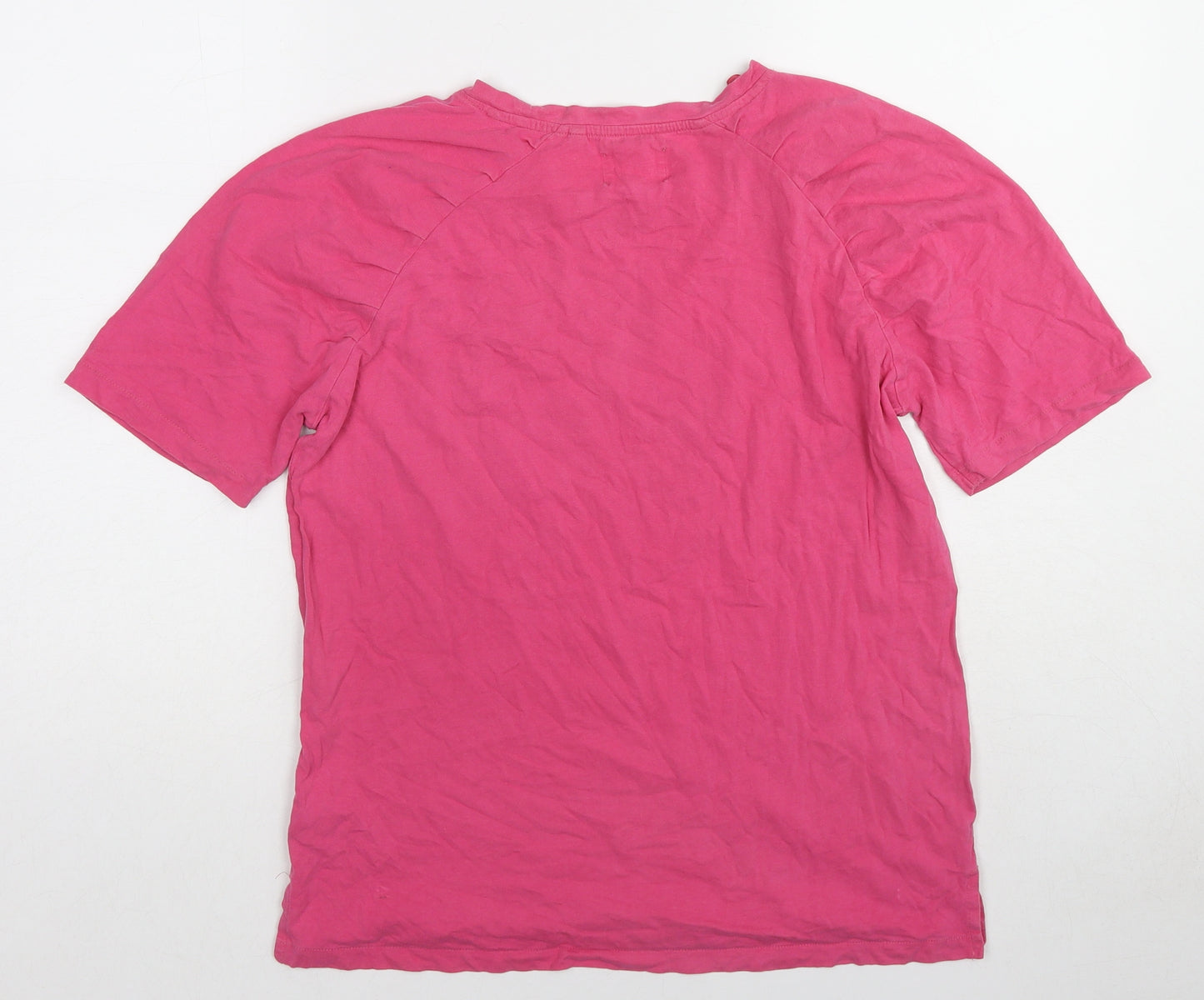 NEXT Womens Pink Cotton Basic T-Shirt Size S Round Neck - Home Let's Party