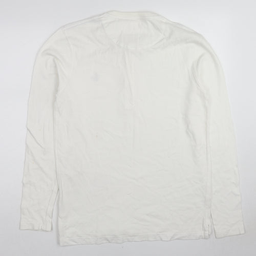 Jack Wills Mens White Cotton Henley Sweatshirt Size M