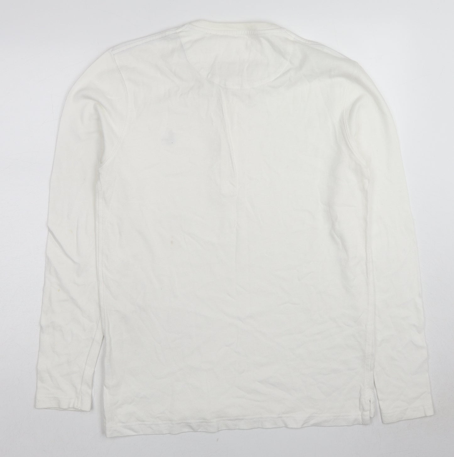 Jack Wills Mens White Cotton Henley Sweatshirt Size M