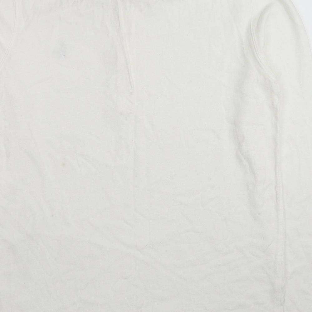 Jack Wills Mens White Cotton Henley Sweatshirt Size M