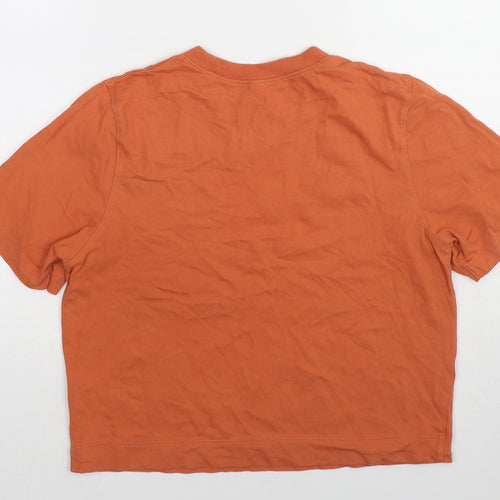 Uniqlo Womens Orange Cotton Basic T-Shirt Size XS Round Neck