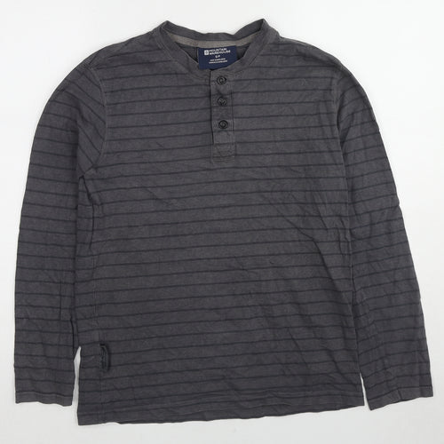 Mountain Warehouse Mens Grey Striped Cotton Pullover Sweatshirt Size S
