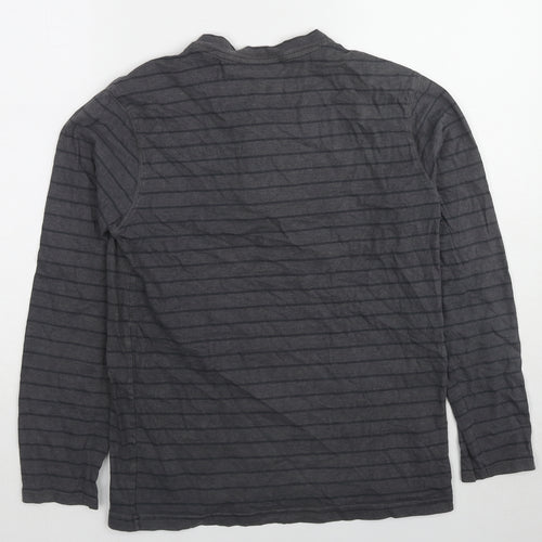 Mountain Warehouse Mens Grey Striped Cotton Pullover Sweatshirt Size S