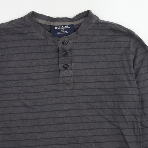 Mountain Warehouse Mens Grey Striped Cotton Pullover Sweatshirt Size S