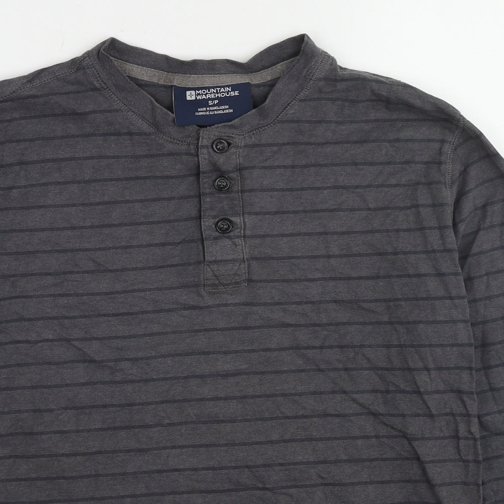 Mountain Warehouse Mens Grey Striped Cotton Pullover Sweatshirt Size S