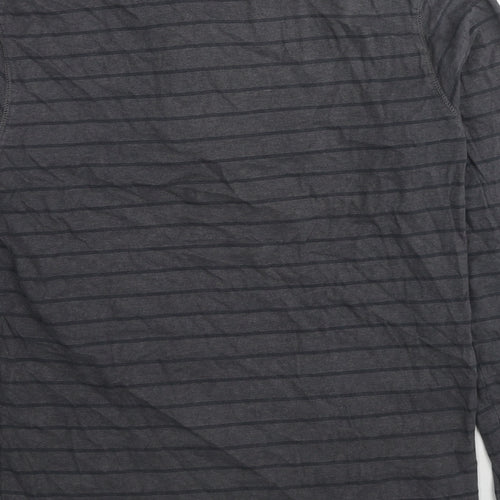 Mountain Warehouse Mens Grey Striped Cotton Pullover Sweatshirt Size S