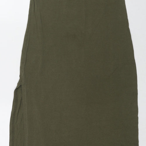 VILA Womens Green Cotton Maxi Size S Scoop Neck Pullover
