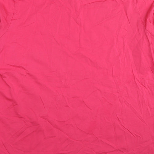 Lands' End Womens Pink Cotton Basic T-Shirt Size L Round Neck