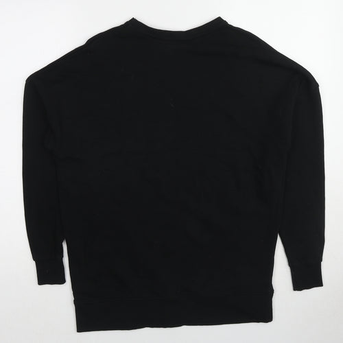 New Look Womens Black Cotton Pullover Sweatshirt Size 6 Pullover - Thank you next