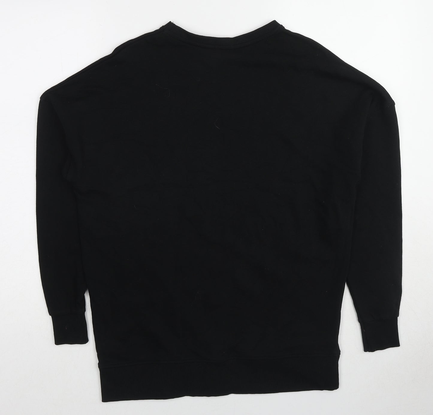 New Look Womens Black Cotton Pullover Sweatshirt Size 6 Pullover - Thank you next