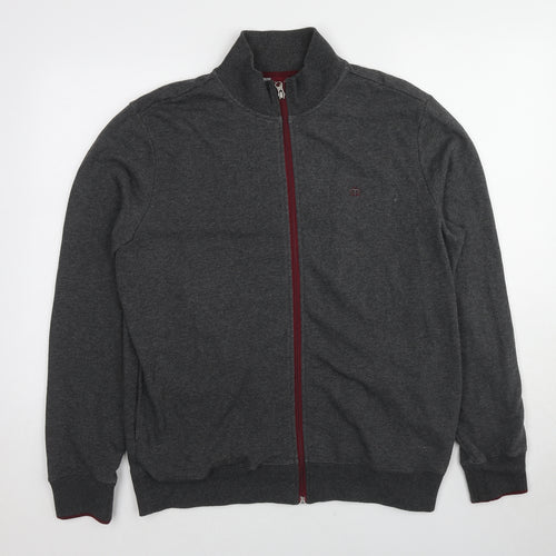 Merc Mens Grey Cotton Full Zip Sweatshirt Size L