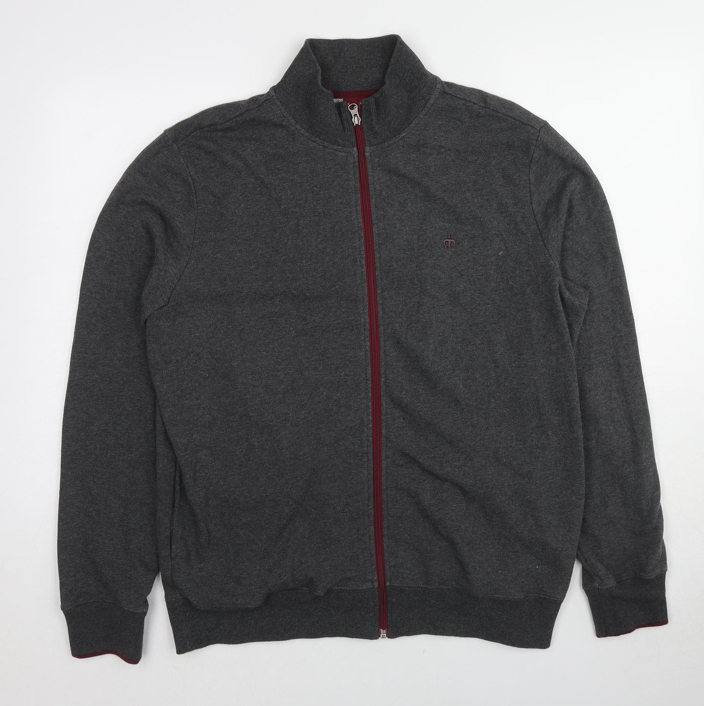 Merc Mens Grey Cotton Full Zip Sweatshirt Size L