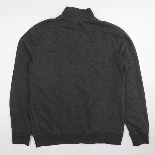 Merc Mens Grey Cotton Full Zip Sweatshirt Size L