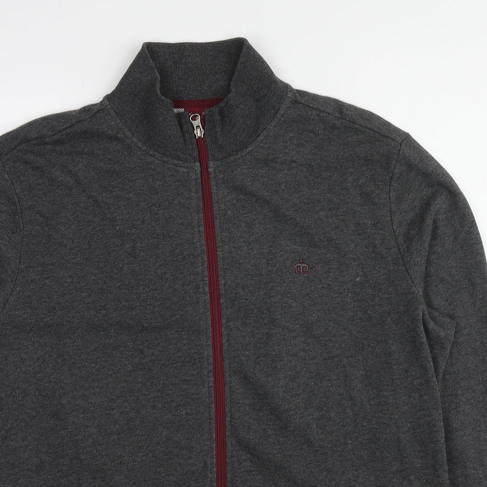 Merc Mens Grey Cotton Full Zip Sweatshirt Size L