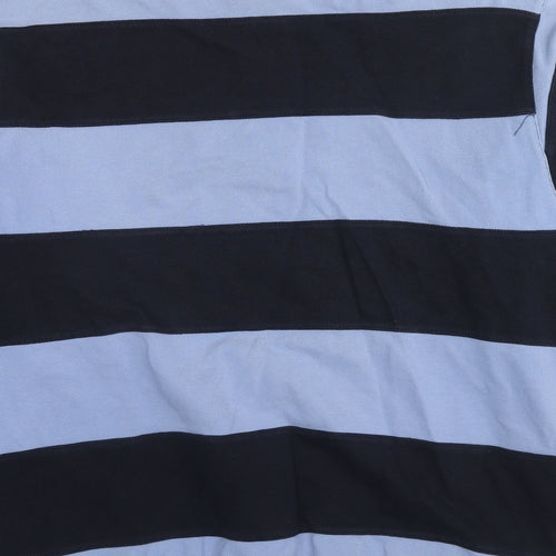 Henri Lloyd Mens Blue Striped Cotton Henley Sweatshirt Size M