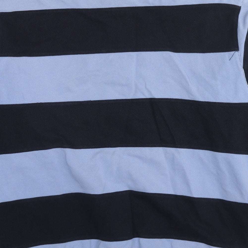 Henri Lloyd Mens Blue Striped Cotton Henley Sweatshirt Size M