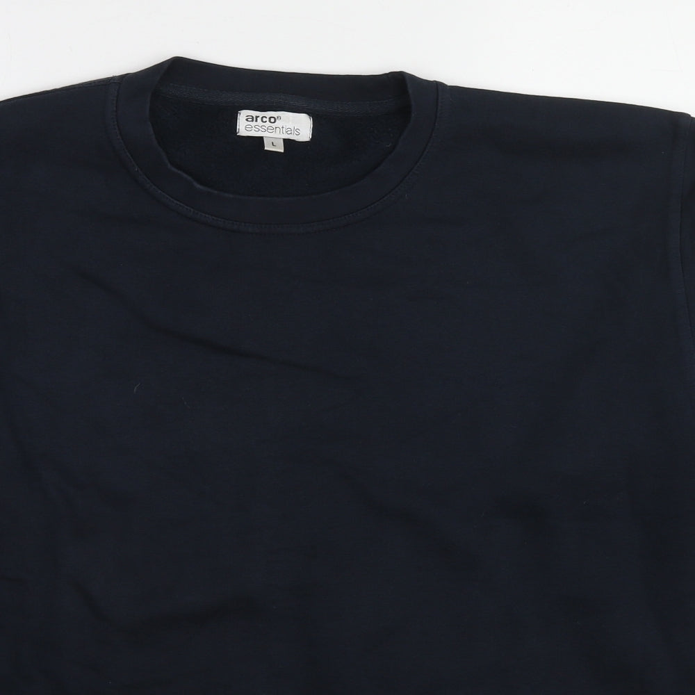 Arco Essentials Mens Blue Cotton Pullover Sweatshirt Size L