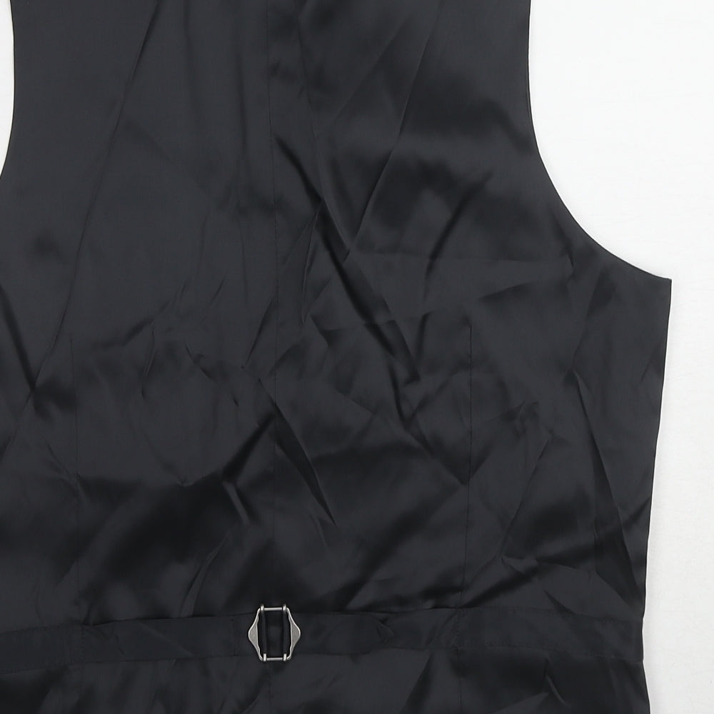 Marks and Spencer Mens Black Wool Jacket Suit Waistcoat Size 38 Regular