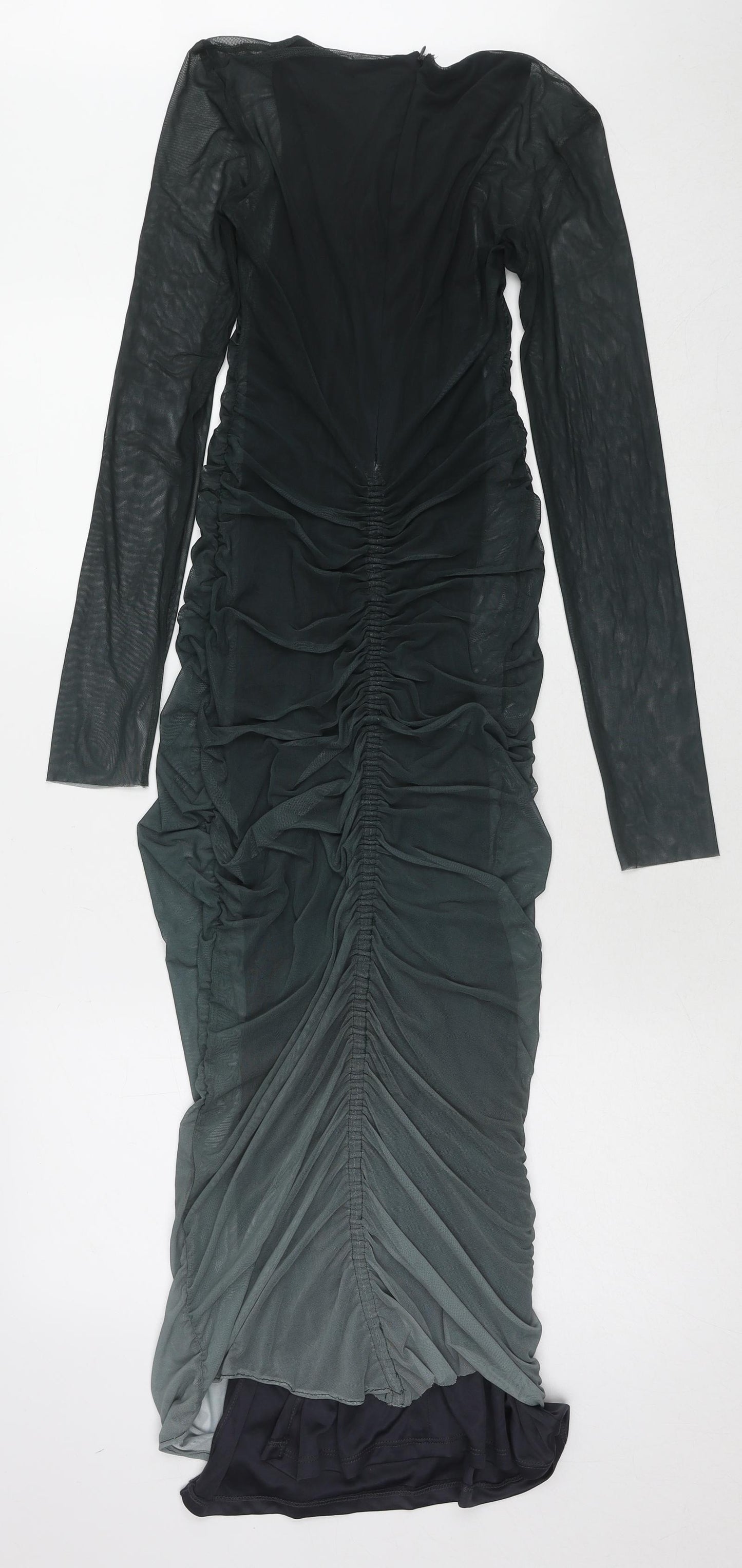 Zara Womens Grey Polyester Bodycon Size XS Round Neck Zip