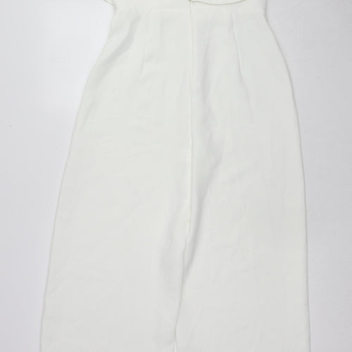 Zara Womens White Polyester Jumpsuit One-Piece Size M L25 in Zip