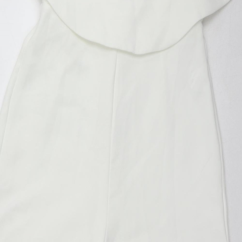 Zara Womens White Polyester Jumpsuit One-Piece Size M L25 in Zip