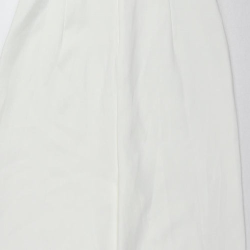Zara Womens White Polyester Jumpsuit One-Piece Size M L25 in Zip