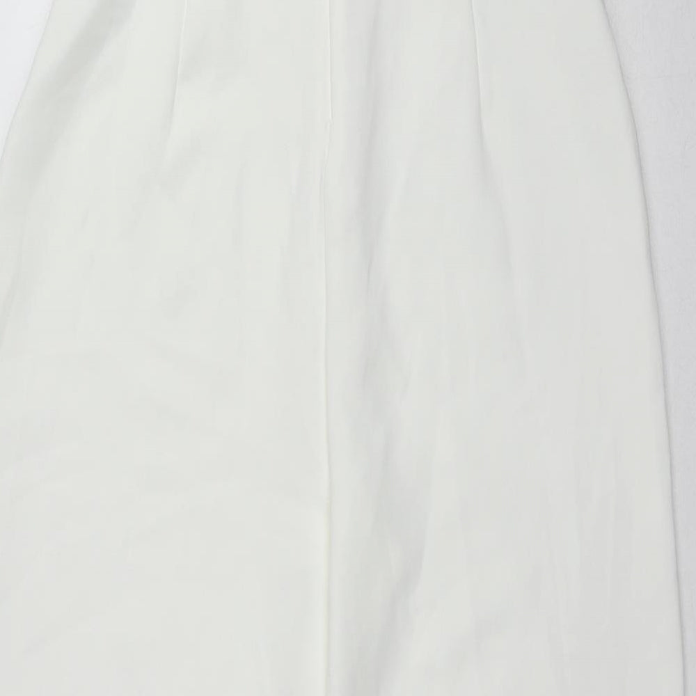 Zara Womens White Polyester Jumpsuit One-Piece Size M L25 in Zip