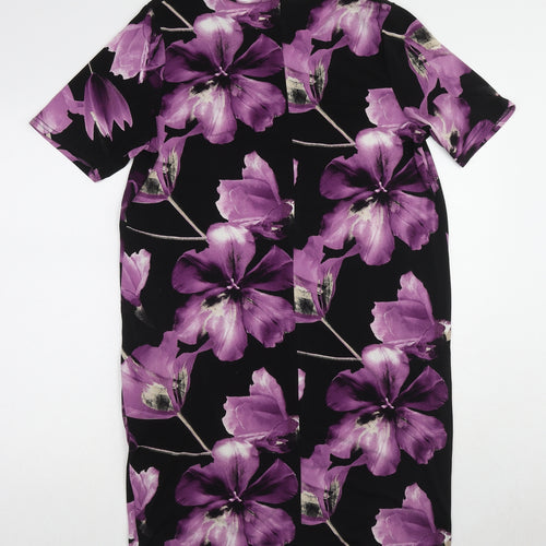 Julipa Womens Multicoloured Floral Polyester A-Line Size 14 V-Neck Pullover