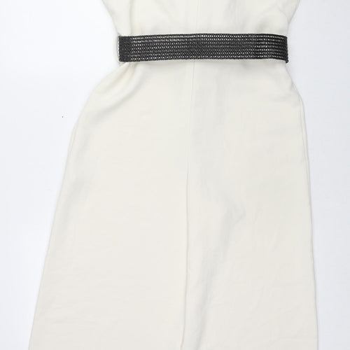 Zara Womens White Polyester Jumpsuit One-Piece Size S L25 in Zip