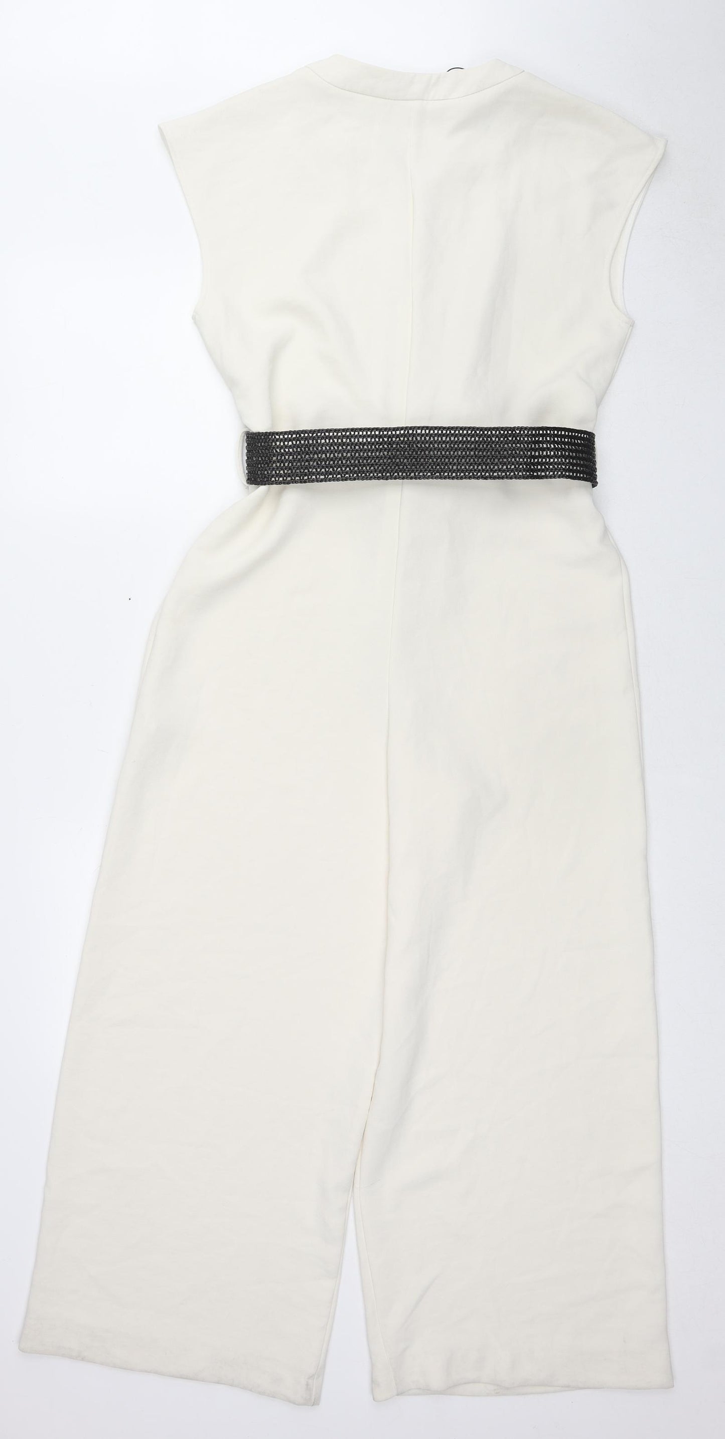 Zara Womens White Polyester Jumpsuit One-Piece Size S L25 in Zip