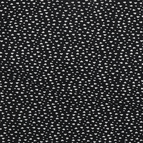 New Look Womens Black Geometric Polyester Basic Blouse Size M Round Neck - Heart Print
