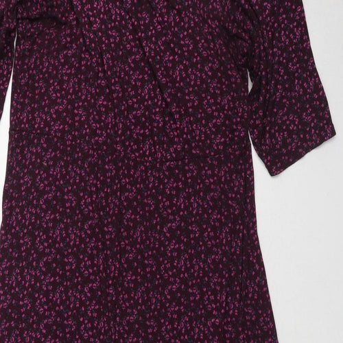 Yours Womens Purple Floral Viscose Maxi Size 18 Scoop Neck Pullover