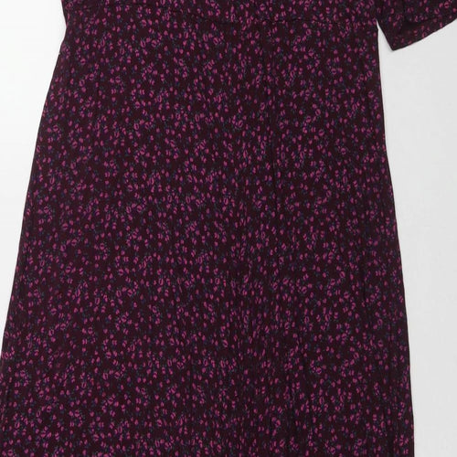 Yours Womens Purple Floral Viscose Maxi Size 18 Scoop Neck Pullover
