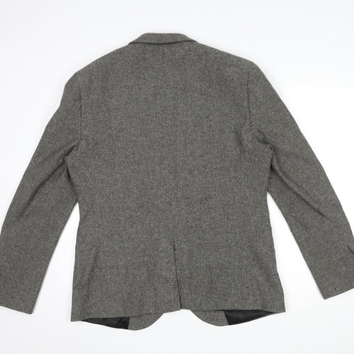 Topman Mens Grey Polyester Jacket Blazer Size 42 Regular