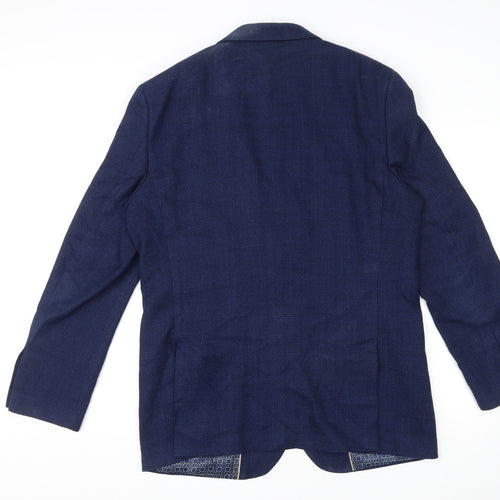 Sawyers + Hendricks London Mens Blue Polyester Jacket Suit Jacket Size 44 Regular