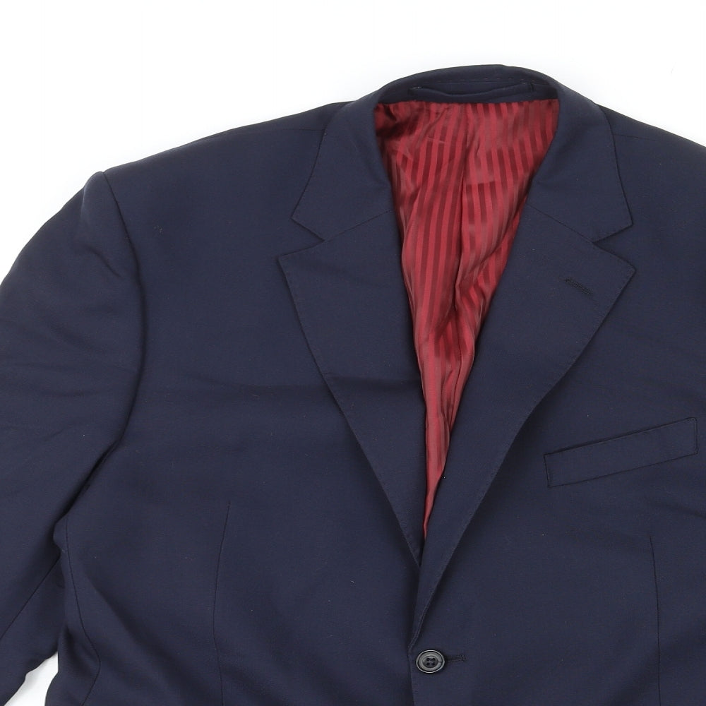Marks and Spencer Mens Blue Wool Jacket Suit Jacket Size 42 Regular