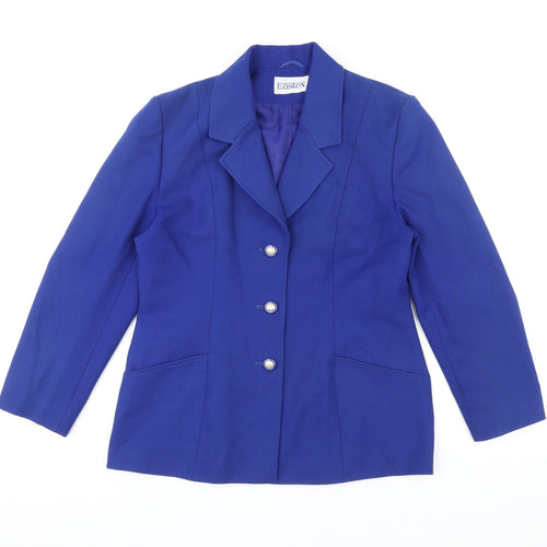 Eastex Womens Blue Polyester Jacket Blazer Size 12