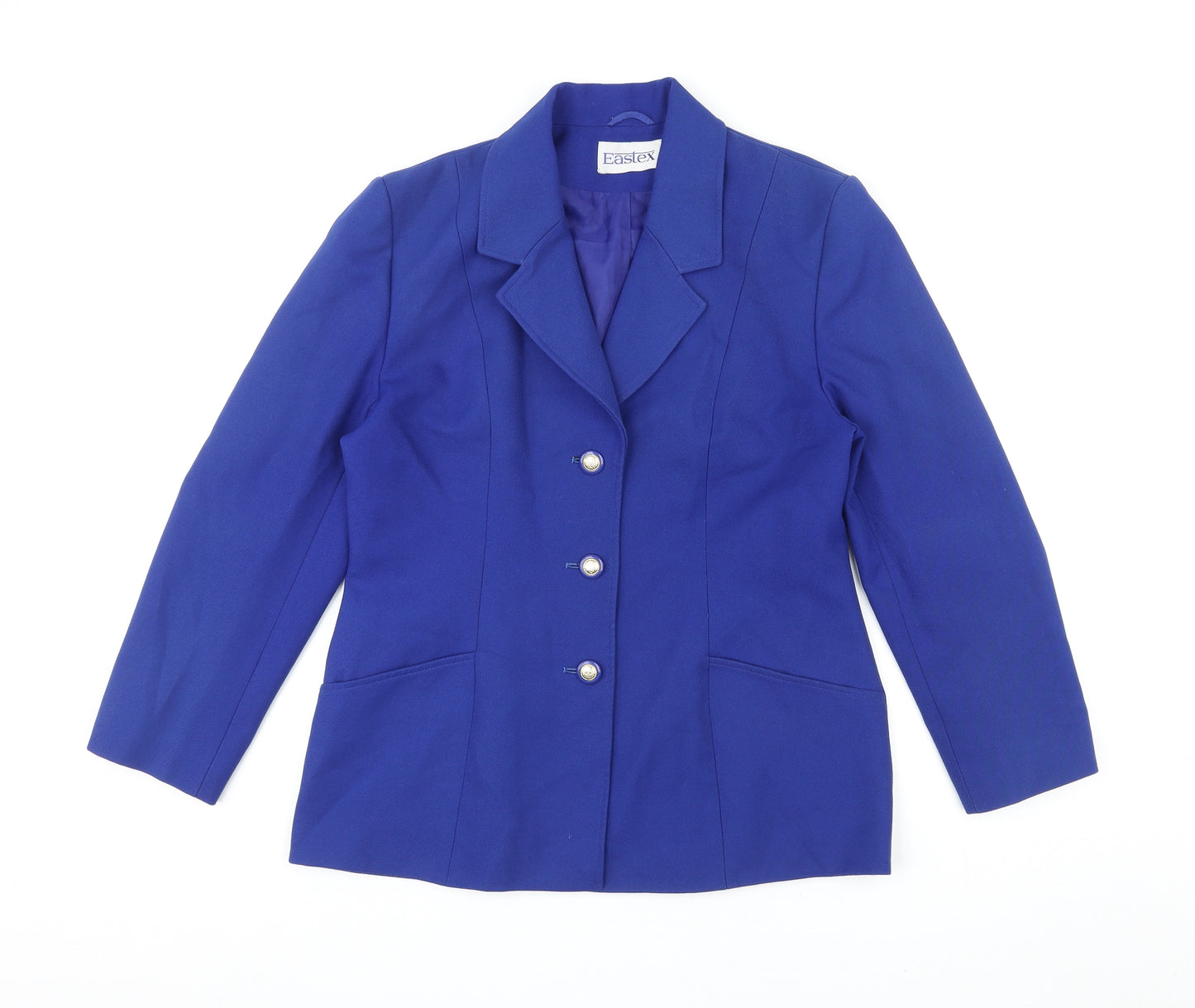 Eastex Womens Blue Polyester Jacket Blazer Size 12