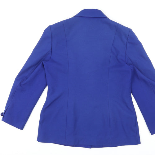 Eastex Womens Blue Polyester Jacket Blazer Size 12