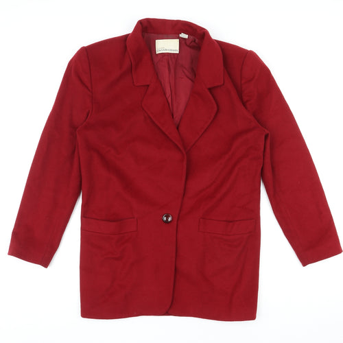 Dana Buchman Womens Red Jacket Blazer Size 4 Button