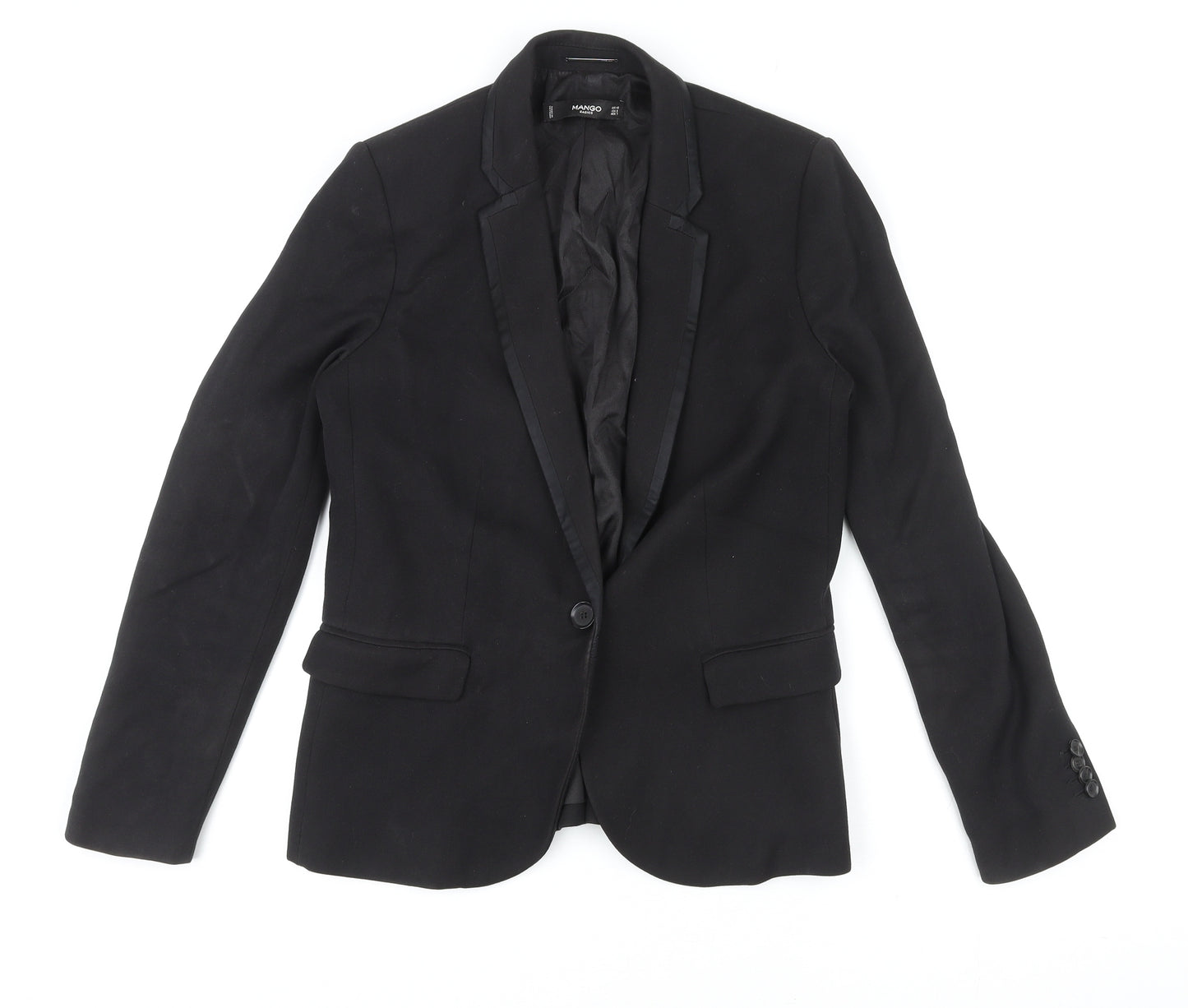 Mango Womens Black Polyester Jacket Blazer Size 12