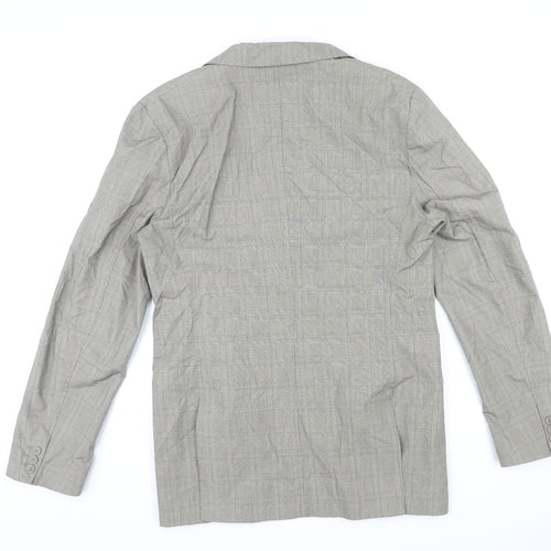 French Connection Mens Grey Plaid Cotton Jacket Suit Jacket Size 40 Regular