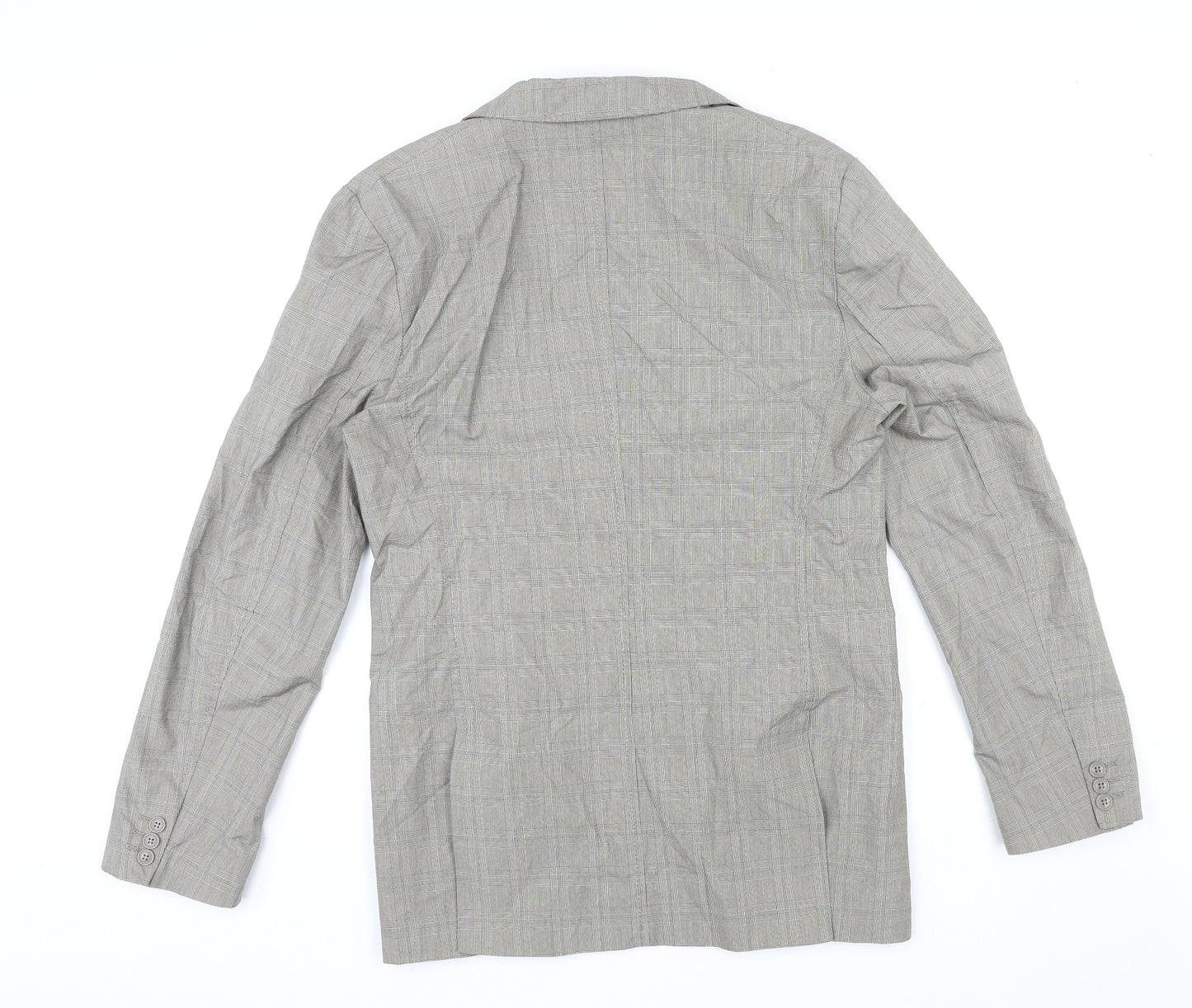 French Connection Mens Grey Plaid Cotton Jacket Suit Jacket Size 40 Regular
