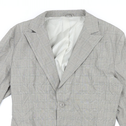 French Connection Mens Grey Plaid Cotton Jacket Suit Jacket Size 40 Regular