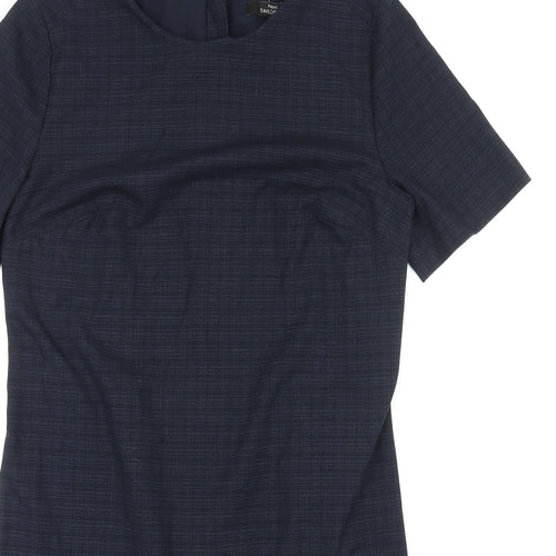 NEXT Womens Blue Polyester A-Line Size 12 Round Neck Zip