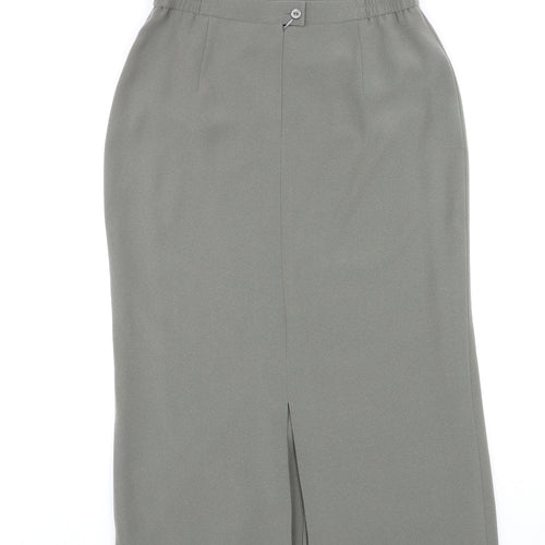 FRANK WALDER Womens Grey Acetate Straight & Pencil Skirt Size 14 Zip