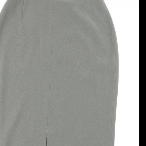 FRANK WALDER Womens Grey Acetate Straight & Pencil Skirt Size 14 Zip