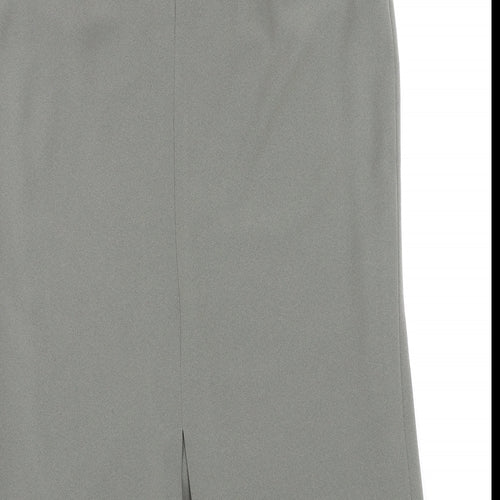 FRANK WALDER Womens Grey Acetate Straight & Pencil Skirt Size 14 Zip