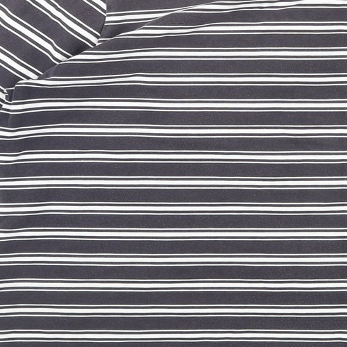 Laura Ashley Womens Black Striped Cotton Basic T-Shirt Size M Round Neck